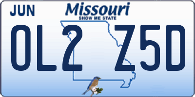 MO license plate OL2Z5D