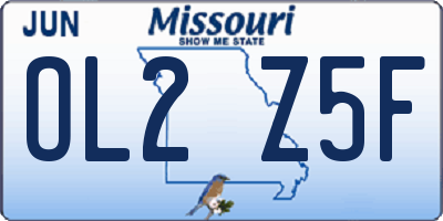 MO license plate OL2Z5F