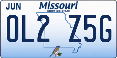 MO license plate OL2Z5G