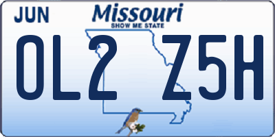 MO license plate OL2Z5H