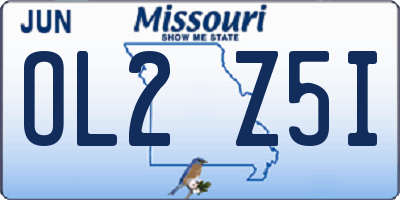 MO license plate OL2Z5I