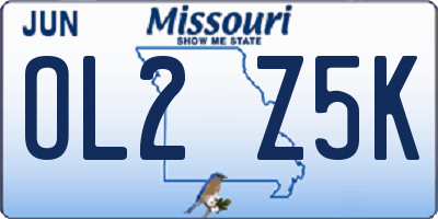 MO license plate OL2Z5K