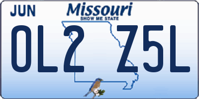 MO license plate OL2Z5L