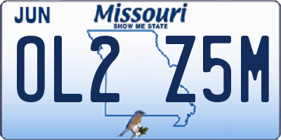 MO license plate OL2Z5M
