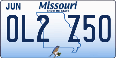 MO license plate OL2Z5O