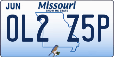 MO license plate OL2Z5P