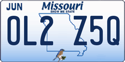 MO license plate OL2Z5Q