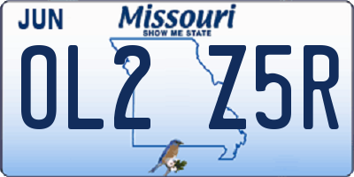 MO license plate OL2Z5R