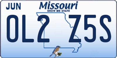 MO license plate OL2Z5S