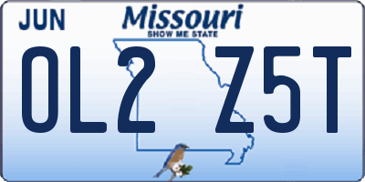 MO license plate OL2Z5T
