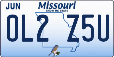 MO license plate OL2Z5U