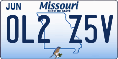 MO license plate OL2Z5V