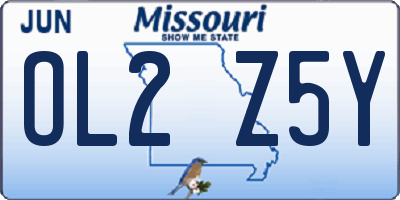 MO license plate OL2Z5Y