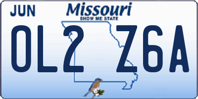 MO license plate OL2Z6A