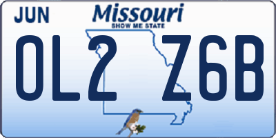 MO license plate OL2Z6B