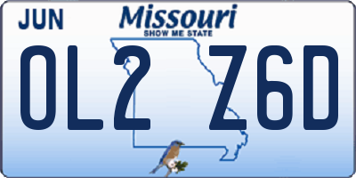 MO license plate OL2Z6D