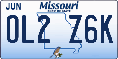 MO license plate OL2Z6K