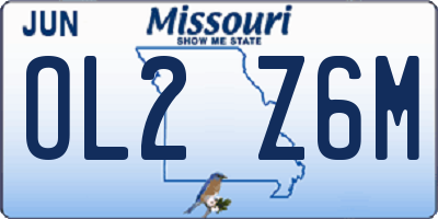 MO license plate OL2Z6M