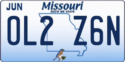 MO license plate OL2Z6N