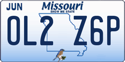 MO license plate OL2Z6P