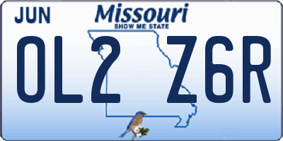MO license plate OL2Z6R