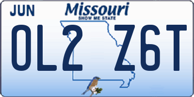 MO license plate OL2Z6T