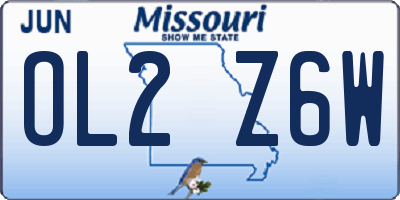 MO license plate OL2Z6W