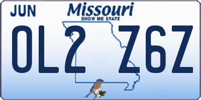 MO license plate OL2Z6Z