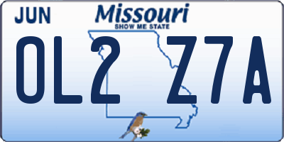 MO license plate OL2Z7A
