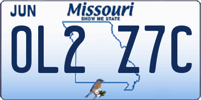 MO license plate OL2Z7C
