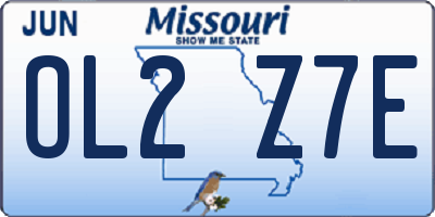 MO license plate OL2Z7E
