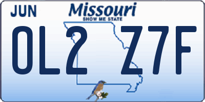 MO license plate OL2Z7F