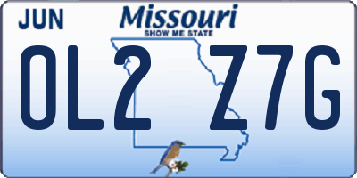 MO license plate OL2Z7G