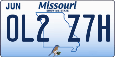 MO license plate OL2Z7H