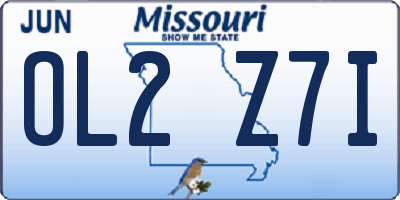 MO license plate OL2Z7I