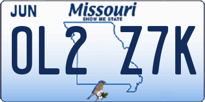 MO license plate OL2Z7K