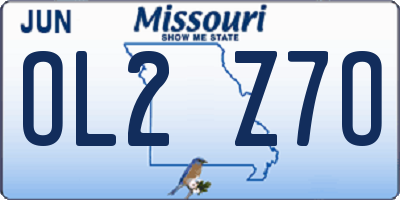MO license plate OL2Z7O