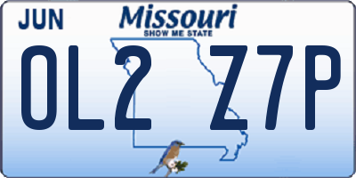 MO license plate OL2Z7P