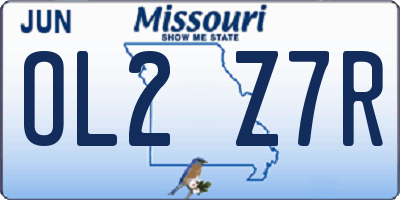 MO license plate OL2Z7R