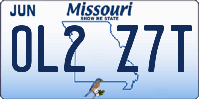 MO license plate OL2Z7T