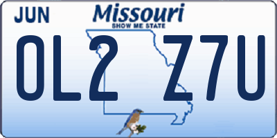 MO license plate OL2Z7U
