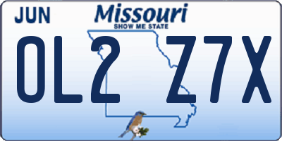 MO license plate OL2Z7X