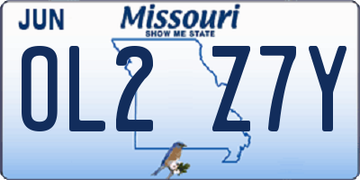 MO license plate OL2Z7Y
