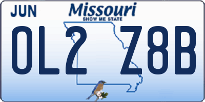 MO license plate OL2Z8B