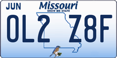 MO license plate OL2Z8F