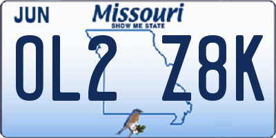 MO license plate OL2Z8K