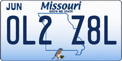 MO license plate OL2Z8L