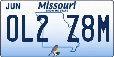 MO license plate OL2Z8M