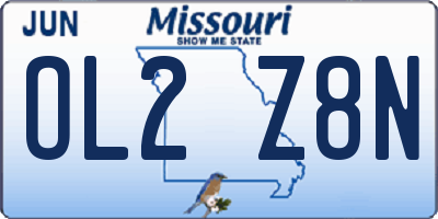 MO license plate OL2Z8N