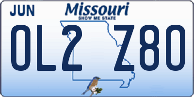 MO license plate OL2Z8O